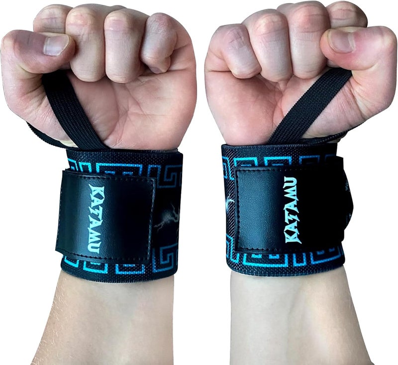 Katamu | Premium Wrist Straps | Wrist Support for Weighlifting, Powerlifting and Bodybuilding - Image 1